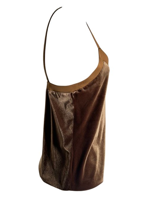 Top donna in velluto noce Rue Longue | 3902-2894NOCE